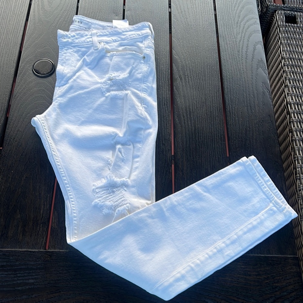 Guess ripped white denim